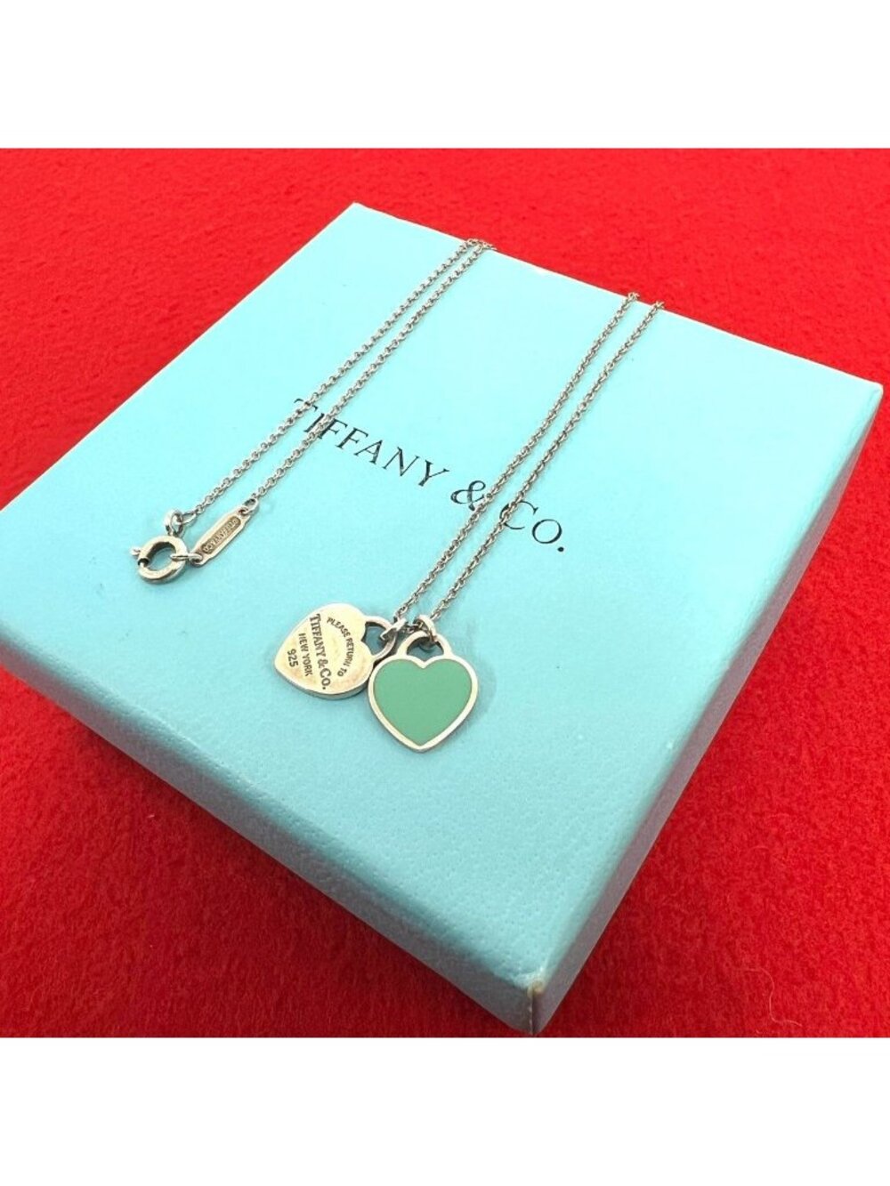 Tiffany & Co Return to Tiffany Double Heart Tag Necklace 925 Sterling Silver